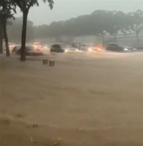 東莞水災|東莞暴雨多個鎮水浸 水深1米汽車被沖走